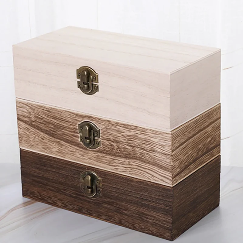 Sb6e00455f9ae4826a1541d047c555d0eV.webp Wooden Storage Box Desktop Wood Clamshell Jewelry Storage Hand Decoration Wooden Box S M L Wedding Gift Storage Box