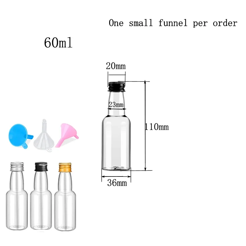 10PCS 30ML-150ML Portable Plastic Mini Liquor Bottle Juice Bottles Reusable Drink Container For Favors Weddings Parties Favors