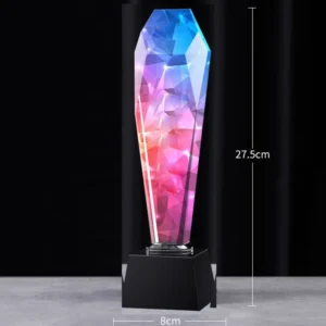 Creative High-end Crystal Trophy, Customized Lettering, Color Printing, Excellent Staff Team, annual Meeting Award