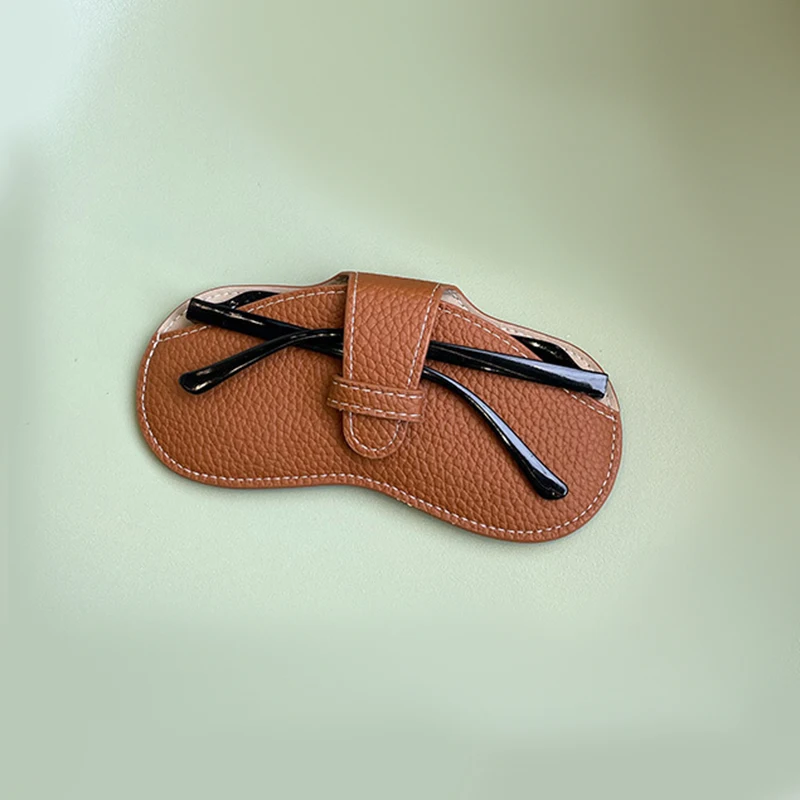 Glasses Case Women Leather Soft Glasses Bag Fashion Portable Sunglasses Box Bag Accessories Solid Eyewear Protector Case Pouch