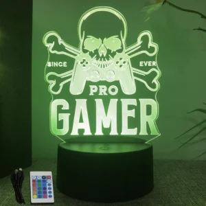 NEON GAMER 3D Lamp LED Night Light Gaming Setup RGB Children's Lamps Gamer Room Decoration Bedroom Table Lamp Personalized Gifts