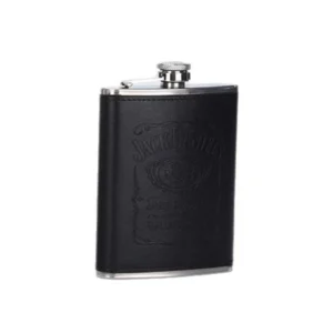 Fashion 8oz Hip Flask Stainless Steel Leakproof Liquor Flask Mini Leather Covered Wine Cup Outdoor