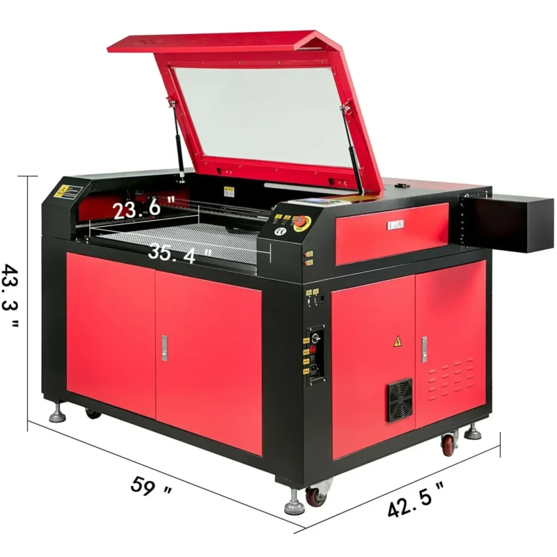 VEVOR Laser Engraver CO2 Laser Engraving Machine RUIDA Board Compatible with Lightburn 60-130W Laser Tube Woodworking Tools