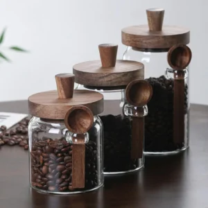 Glass Jars Glass Bottle Coffee Can Snack Storage Jar Glass Airtight Canister Sealed Food Container Ginger Cereal Dispenser