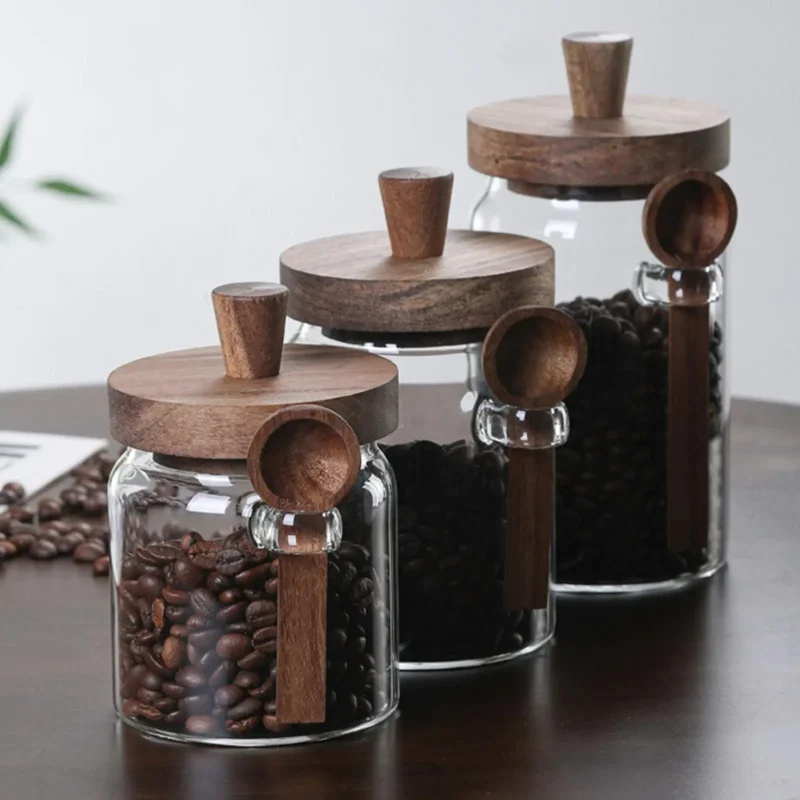 Glass Jars Glass Bottle Coffee Can Snack Storage Jar Glass Airtight Canister Sealed Food Container Ginger Cereal Dispenser