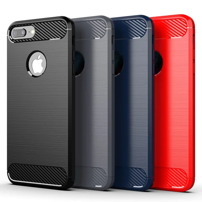 Soft Phone Case For iPhone XR XS Max X Carbon Fiber TPU ShockProof Back Cover for iphone 7 8 plus 6 6S SE2 SE3 Silicone Case