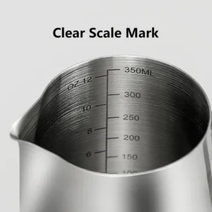 350ml Stainless Steel Milk Frother with Latte Art Needle Espresso Measuring Cup 304Stainless Steel Milk Pitcher Barista Tool Mug
