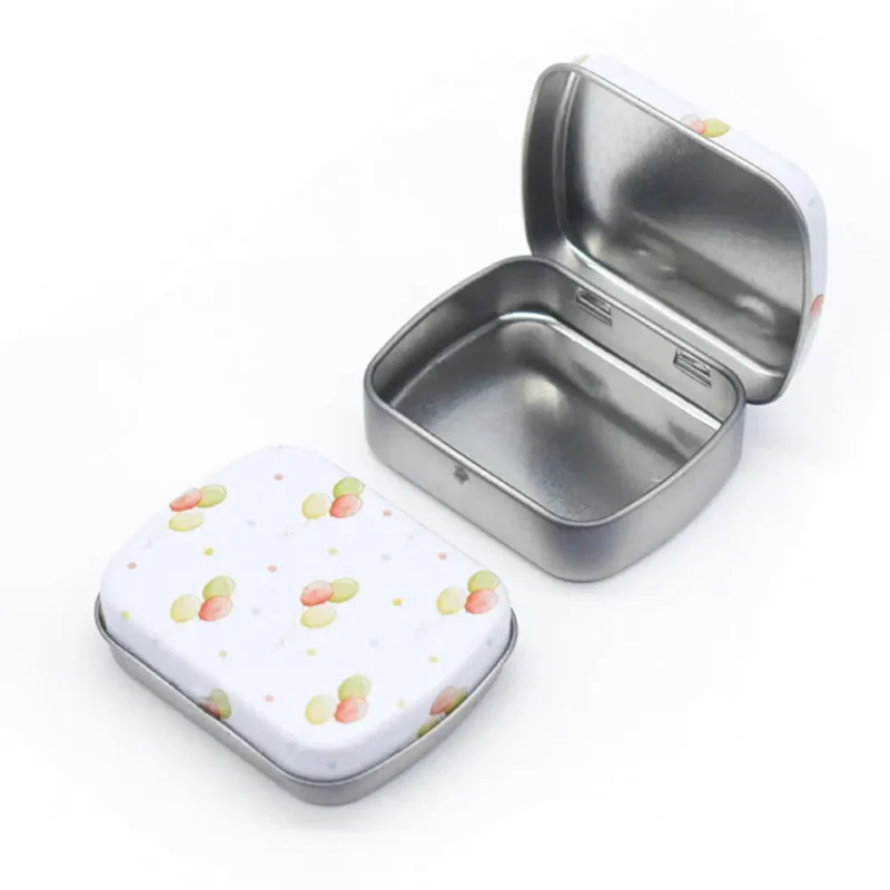 Metal Mini Hinged Iron Box Rectangular Empty Tin Storage Box Jewelry Pill Candy Cases Container Cosmetic Organizer Home Supplies