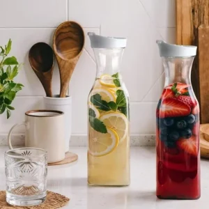 1500mlPlasticJuice WaterBottle with Leak proofCap Round/Square Juice Container Large Capacity Water Bottle for Cold Drinks/Juice