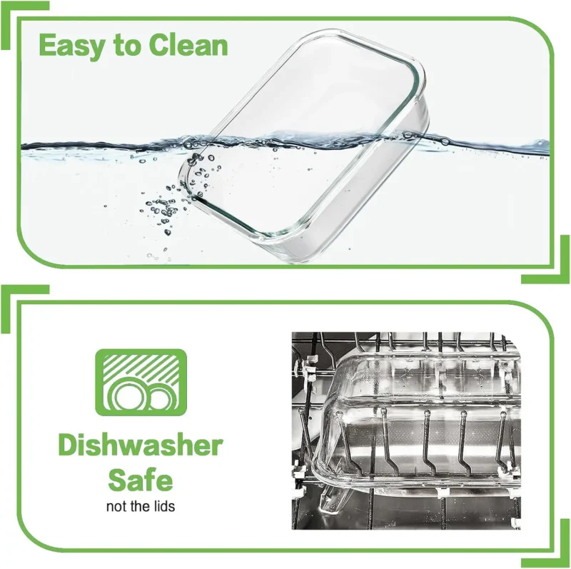 10 Pack Borosilicate Glass Meal Prep Containers with Locking Lids, Airtight Bento Boxes, BPA-Free & Leak Proof, 36oz & 14oz