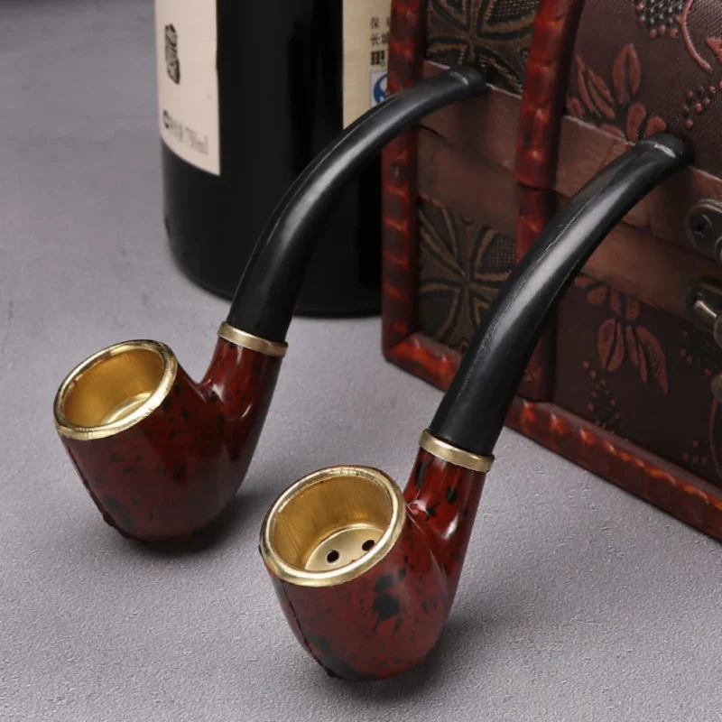 Sbda2dc0f784a453da666faaae77b0bfaN.webp New Tobacco Pipe Resin Bent Pipe Cigarette Filter Handheld Cigar Tobacco Pipe Smoker Tool Mini Curved Smoke Beginner Smoking