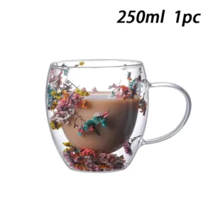 1/2/4PCS Double Wall Clear Glass Coffee Mugs Double Insulated Glass Cup For Hot Cold Beverages Cappuccino Espresso Cup