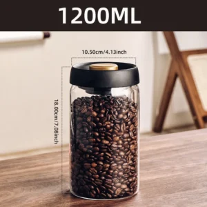 Vacuum Sealed Jar Coffee Bean Storage Bottle Kitchen Food Grain Tea Glass Jar Fresh Storage Jar Kitchen Accessories