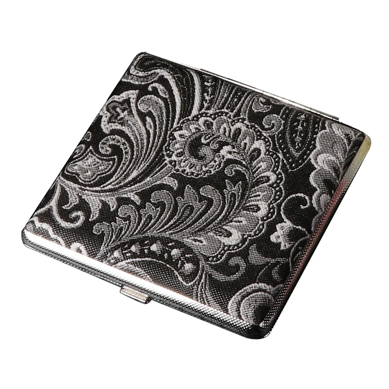 New Classic Leather Pattern Rubber Band Style Coarse 20 Cigarettes Box For Men Portable And Lightweight Metal Cigarette Box