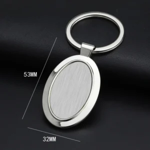 Sc1953b6febf74301956f1057a0b03e46W.webp 1PC New Metal Keychain Blank Keychain Stainless Steel Keyplate DIY Metal Key Rings Jewelry Accessories