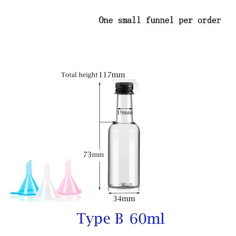 10PCS 30ML-150ML Portable Plastic Mini Liquor Bottle Juice Bottles Reusable Drink Container For Favors Weddings Parties Favors