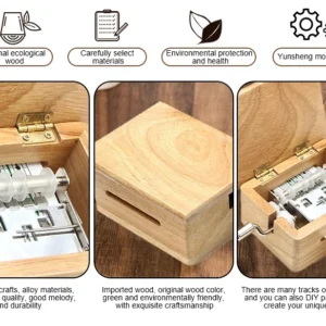 15 Tone Music Box DIY Hand-cranked Wooden Box With Hole Puncher 10pcs Paper Tapes Music Movements Box Paper Strip Home Decor