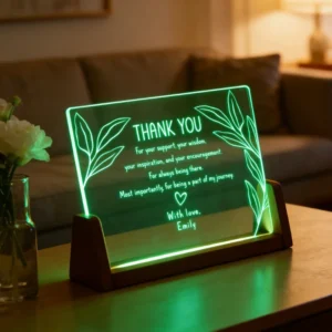 Personalized Thank You Acrylic Plaque LED Light Custom Appreciation Gift For Mentor Teacher Employee Friend And Loved Ones