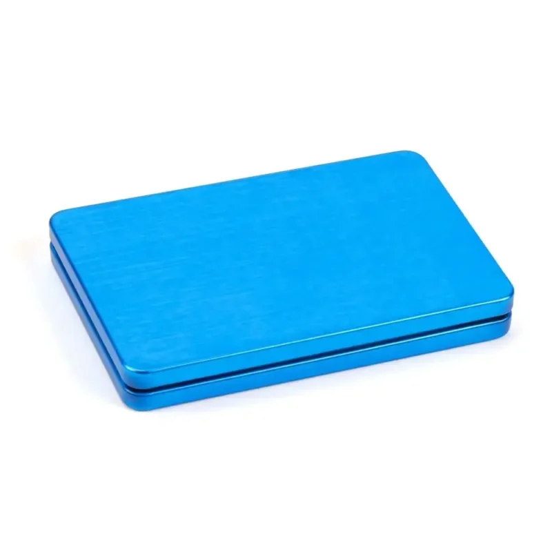 1PC New Metal Rectangular Storage Box Container with Lid Small Tin Boxes Empty Containers Silver Storage Box Case Organizer