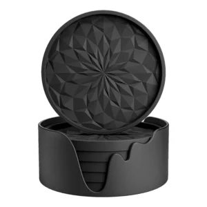 6PCS Non-stick Tray Coffee Coasters Silicone Grey/Black/Red Silicone Drink Coasters Silicone Coasters Tabletop Protection