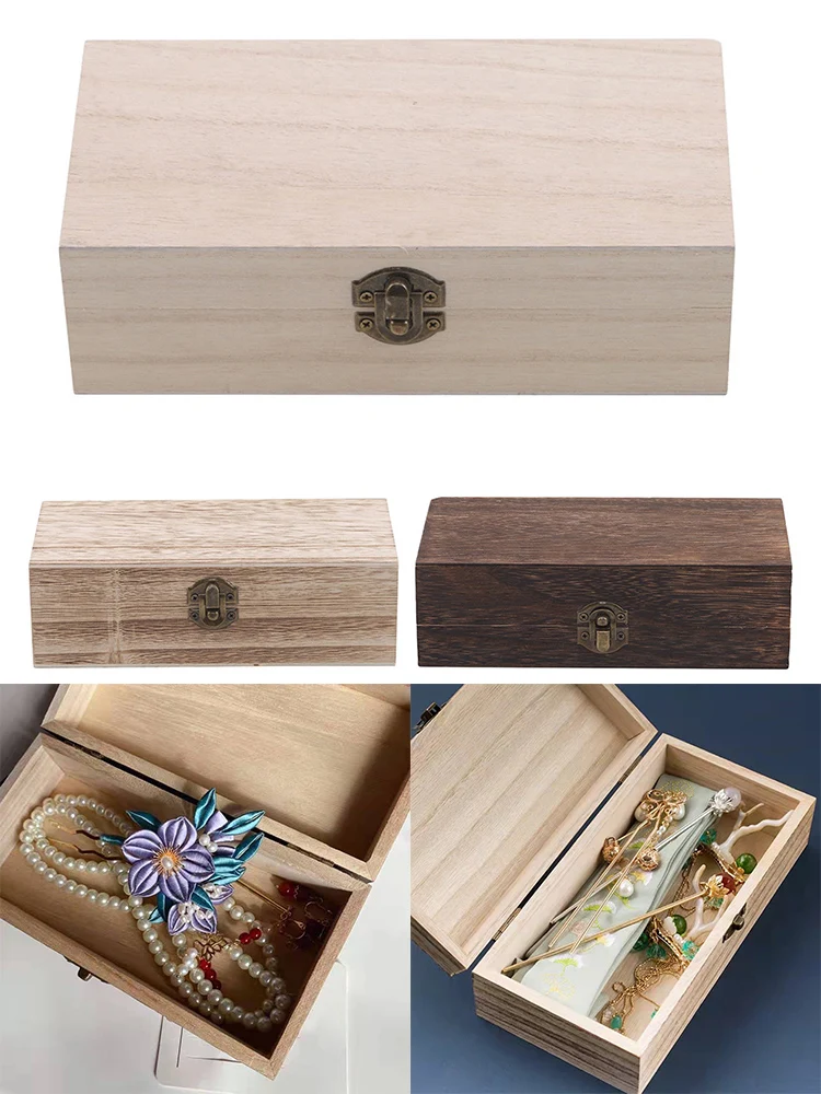 Sc56116387d3e415c8ab077677bddc013M.webp Wooden Storage Box Desktop Wood Clamshell Jewelry Storage Hand Decoration Wooden Box S M L Wedding Gift Storage Box