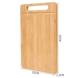 Double-Sided Bamboo Cutting Board - Natural Moso Bamboo Anti-Mold Kitchen Chopping Board with Vertical Stand