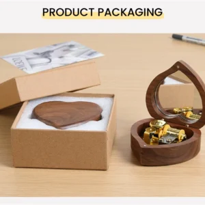 Wooden Heart Shaped Music Box Maple Wood 18 Tones Clockwork Musical Box Swan Lake Summer Moving Castle Birthday Gifts for Lovers