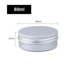 10pcs Silver Aluminum Tin Cans with Screw Lids, 5ml-250ml Empty Round Containers for DIY Candle, Spice, Cream Storage