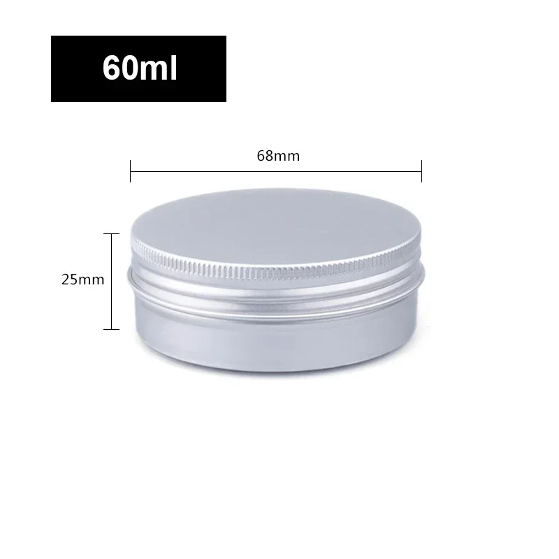 10pcs Silver Aluminum Tin Cans with Screw Lids, 5ml-250ml Empty Round Containers for DIY Candle, Spice, Cream Storage