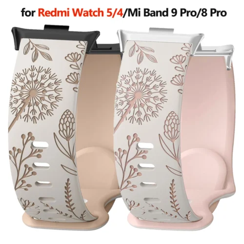 Silicone Strap Strap For Xiaomi Mi Band 9 Pro/8 Pro Two-Tone Dandelion Wristband Bracelet For Redmi Watch 4/5 Replacement Belt
