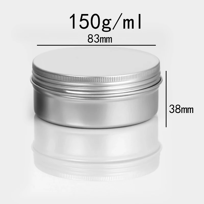 5/10/15/20/30/50/60/100/150/200/250g Aluminum Tins with Lids Silvery Tin Cans Round Metal Box Empty Ceam Jar Cosmetic Containers