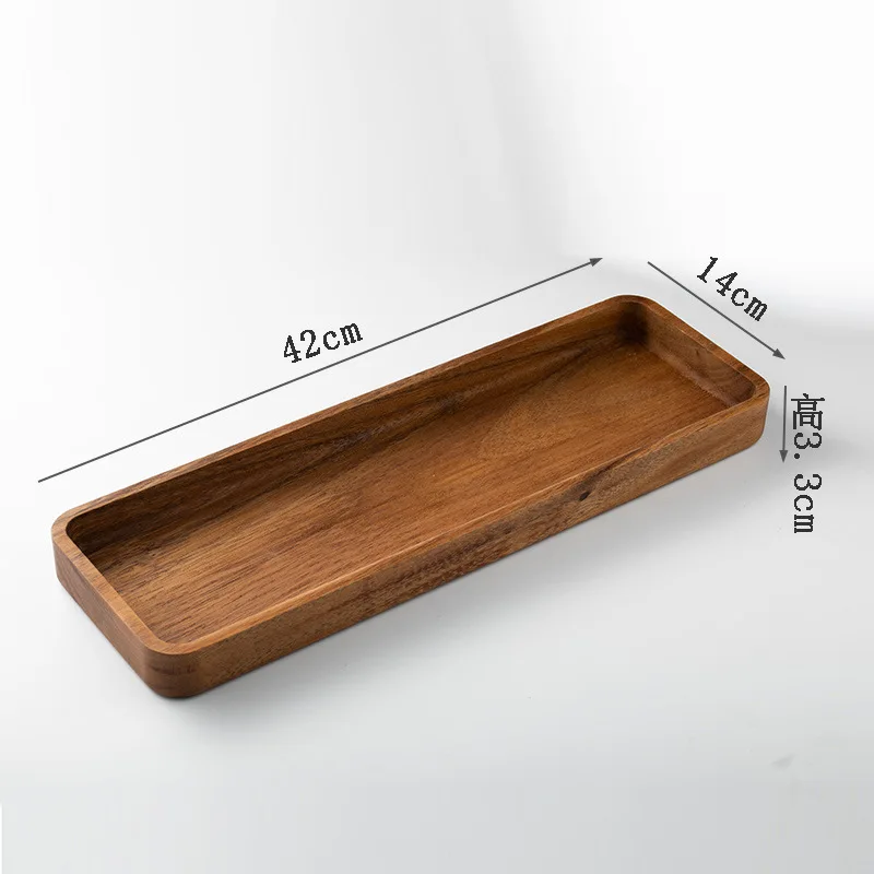 Black Walnut Wood Storage Tray Modern Afternoon Tea Dessert Organizer Living Room Desktop Dry Fruits Container Home Decoration