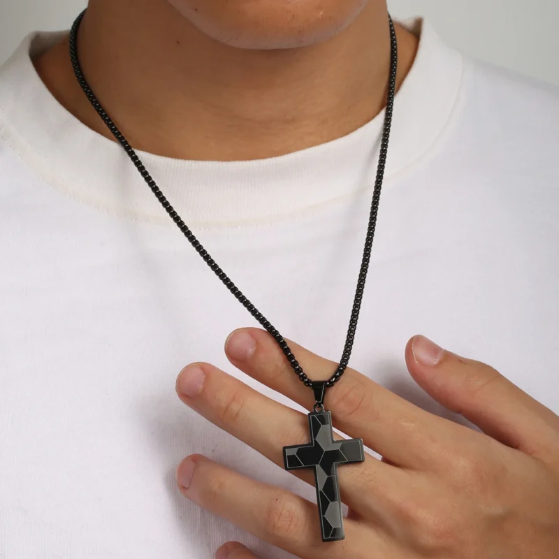 1PC Male Stainless Steel Necklace Man Rugby Baseball Necklaces for Men Basketball Soccer Cross Necklace Men Accessories Jewelry