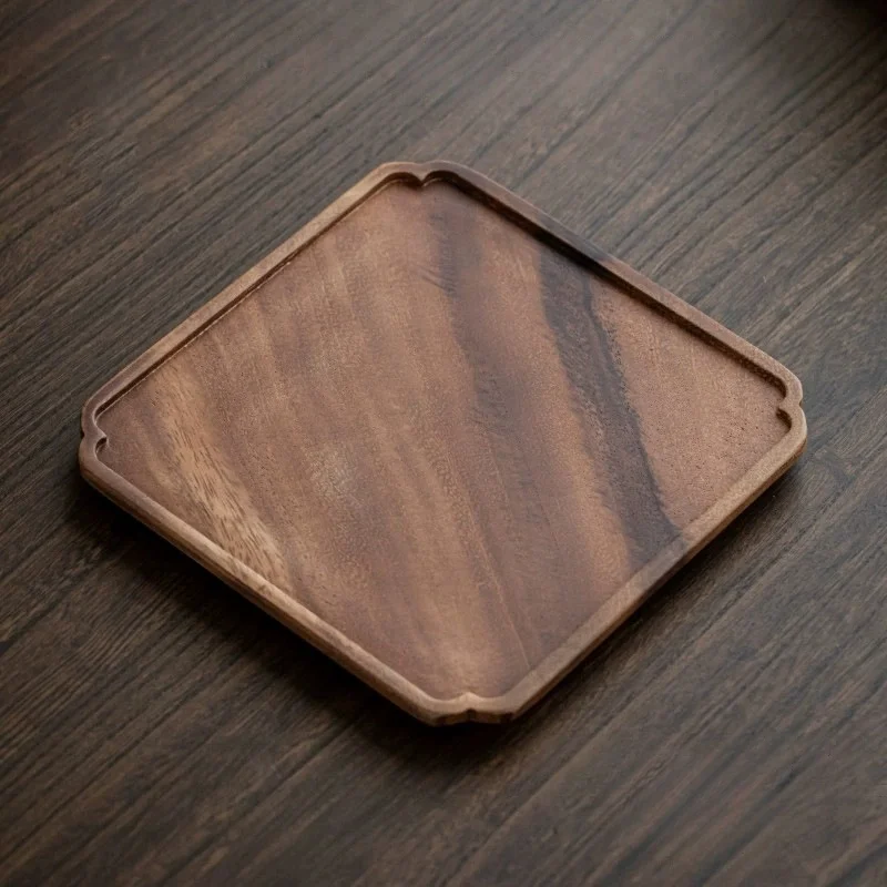 Wooden Tray Home Tea Tray Rectangular Dinner Tray Wooden Snack Fruit Tray Creative Dry Bubble Tray Simple Multi-Function Tray