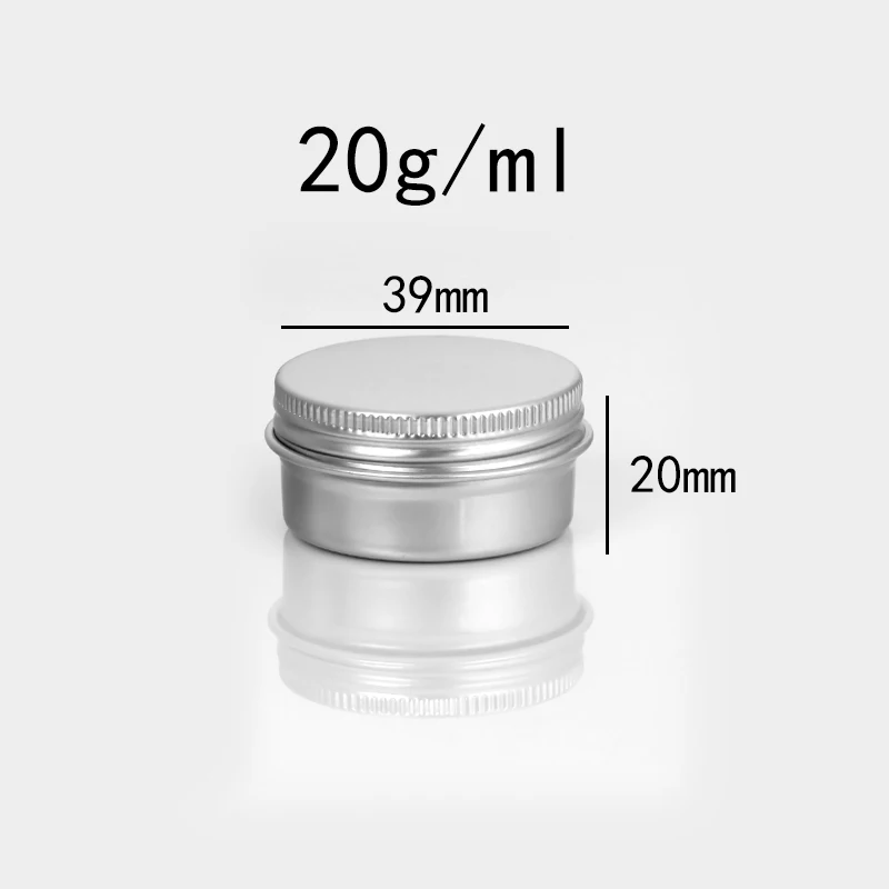 5/10/15/20/30/50/60/100/150/200/250g Aluminum Tins with Lids Silvery Tin Cans Round Metal Box Empty Ceam Jar Cosmetic Containers