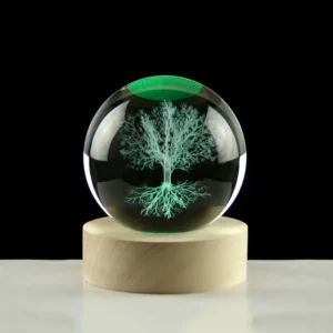 Tree of life Crystal Ball 3D laser engraved Model Glass Sphere Plant Life Tree Gift Souvenir Globe Home Decoration