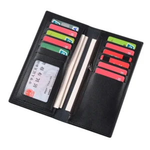 Men's Leather Wallet ID Card Holder Purse Checkbook Long Clutch Bifold Business Money Bag Man Wallets Cartera Hombre Carteras