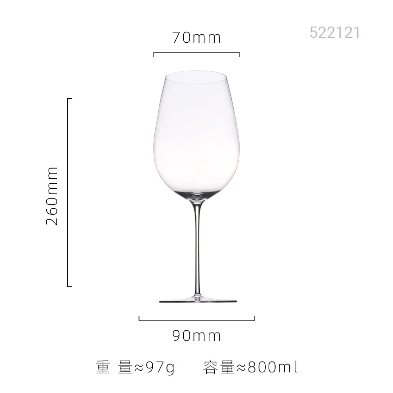 Ultra Thin Crystal Glass Goblet Sensory Oot-Bellied Red Wine Glass for Home Fine Stick Wine Burgundy Glass