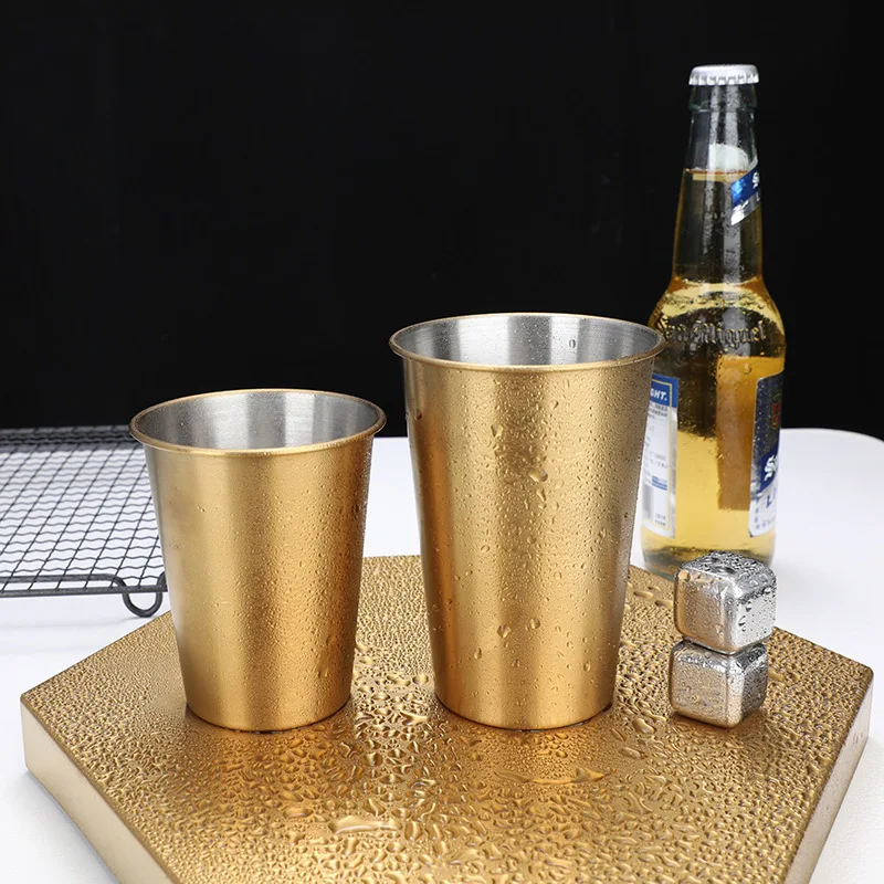 350/500ml Stainless Steel Cups Household Office Bar Kitchen Drinks Coffee Tumbler Tea Drinking Beer Mug Metal Drink Cup