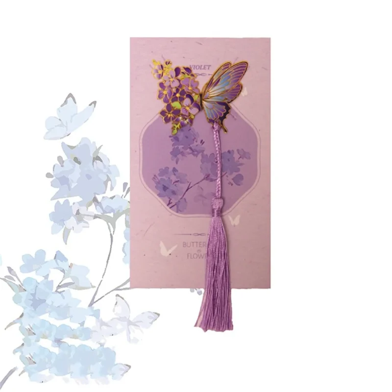 2024 Cute Butterfly Metal Bookmark Colorful Bronzing Bookmark With Chain Gifts For Book Lovers Readers Writers Friends Adults