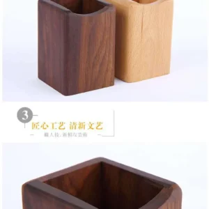 Wooden storage box pen holder