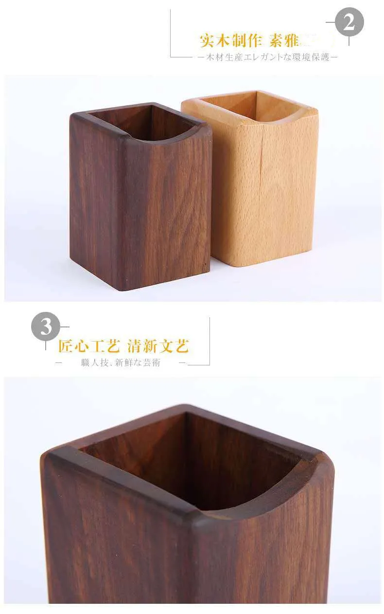 Wooden storage box pen holder