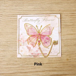 Mini Cute Butterfly Metal Bookmark With Chain And Gold Foil Design, Butterfly Book Page Holder, Vintage Bookmark To Aid Reading