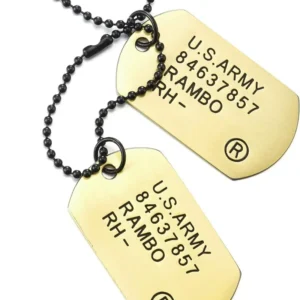 Classic 2Pcs Mens Military Army Dog Tag Pendant Necklace for Men Dad Husband with Bead Chain Christmas Birthday Jewelry Gifts