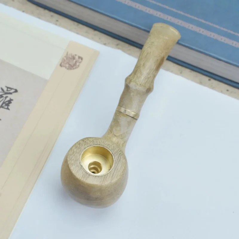 Double Filter Red Sandalwood Smoke Pipe Carved Dragon Mouth Real Wood Cleaning Friendly Compact And Durable Smoking Accessory