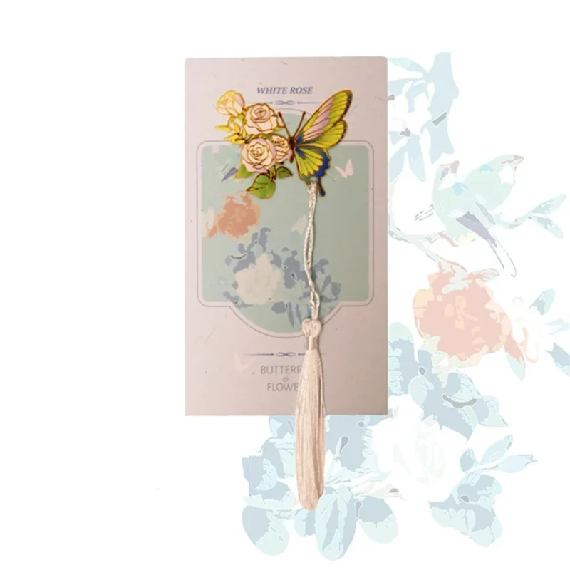 2024 Cute Butterfly Metal Bookmark Colorful Bronzing Bookmark With Chain Gifts For Book Lovers Readers Writers Friends Adults