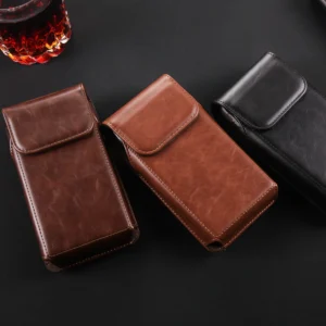 Luxury Leather Belt Clip Phone Case Men Travel Waist Bag For iPhone 17 16 15 14 13 12 11 Pro Max XS 7 8 Plus Holster Pouch Cover