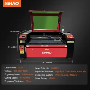 SIHAO CO2 Laser Engraver Laser,50/60/80/100/130W Engraving Cutting Machine for Fabric Wood Artwork