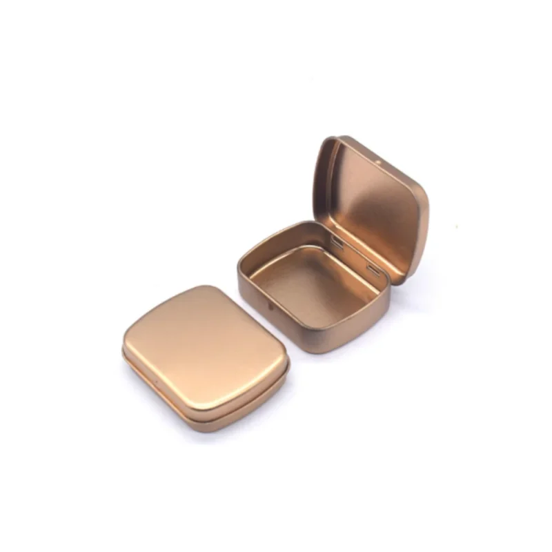 Metal Mini Hinged Iron Box Rectangular Empty Tin Storage Box Jewelry Pill Candy Cases Container Cosmetic Organizer Home Supplies