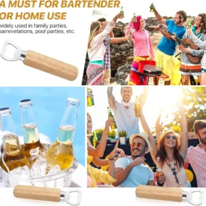 1-30PCS Stainless Steel Wooden Bottle Opener For Home Kitchen Bar Restaurant Party Gift Kitchen Accessories  Gadget